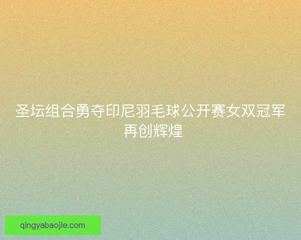圣坛组合勇夺印尼羽毛球公开赛女双冠军 再创辉煌